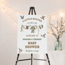 Chasse Thème Baby shower Affiche de bienvenue