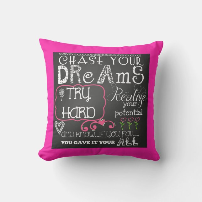 Chasser vos rêves Coussin de motivation (Recto)
