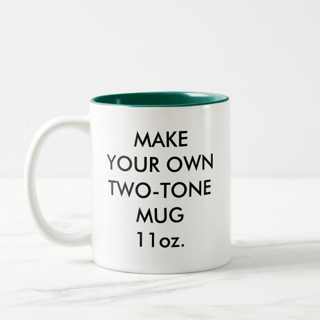 Chasseur 11oz personnalisé Mug vert à deux tons (Gauche)