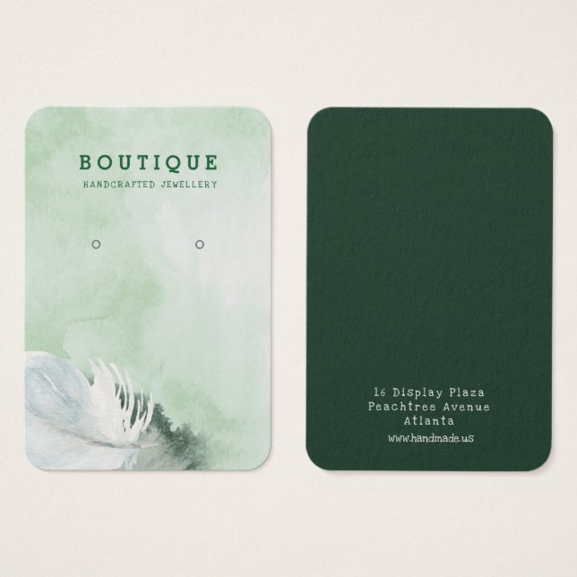 Chasseur de plumes blanches d'hiver Aquarelle bros (Devant & derrière)