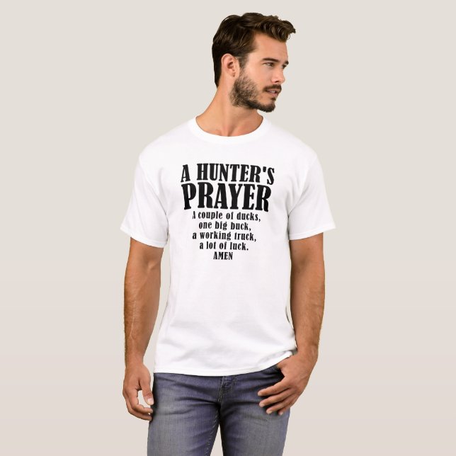Chasseur de prière drôle Tshirt (Devant entier)