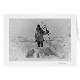 Chasseur d'esquimau avec ours polaire photo