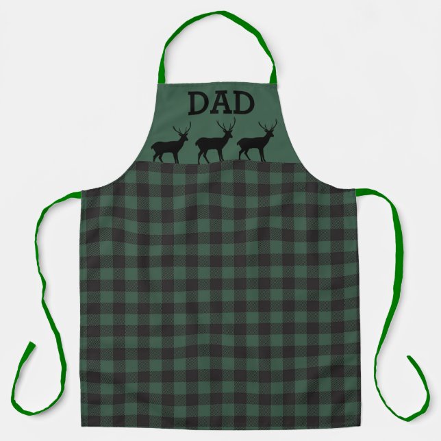 Chasseur Green Buffalo Tablier Plaid pour papa (Recto)
