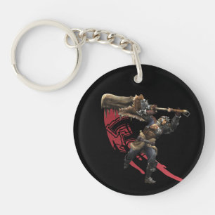 Chasseur masculin avec la grande armure d'épée et