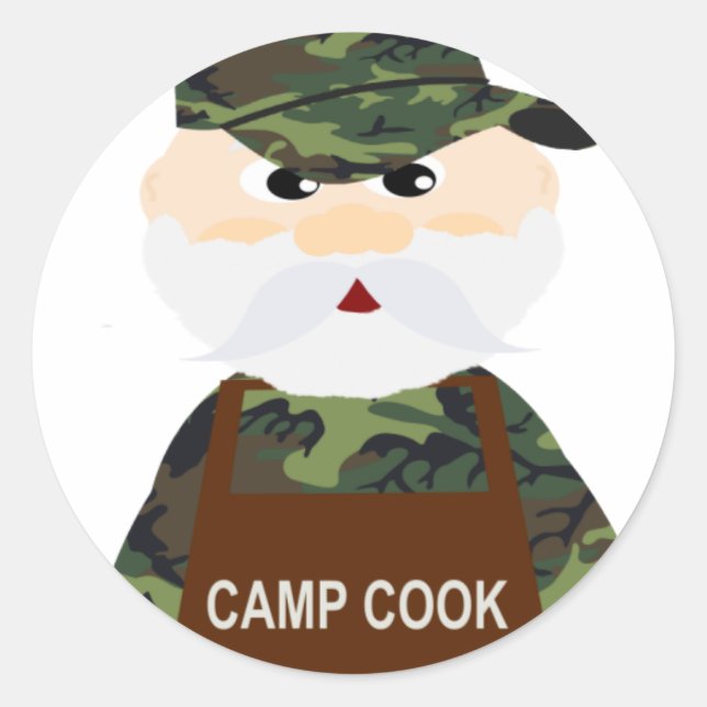 Chasseur Mike à Camo Deer Camp Cuisiniers Stickers (Devant)