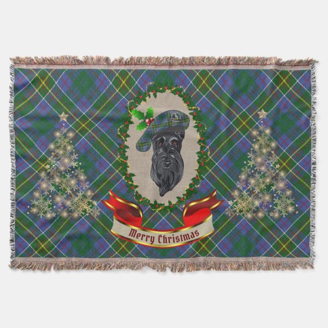 Chasseur Scottie Chien Noël Jeu de couverture (Devant)