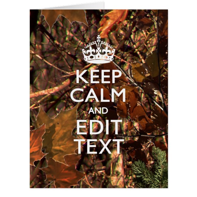 Chasseurs Automne Camouflage Gardez Le Calme Votre (Devant)