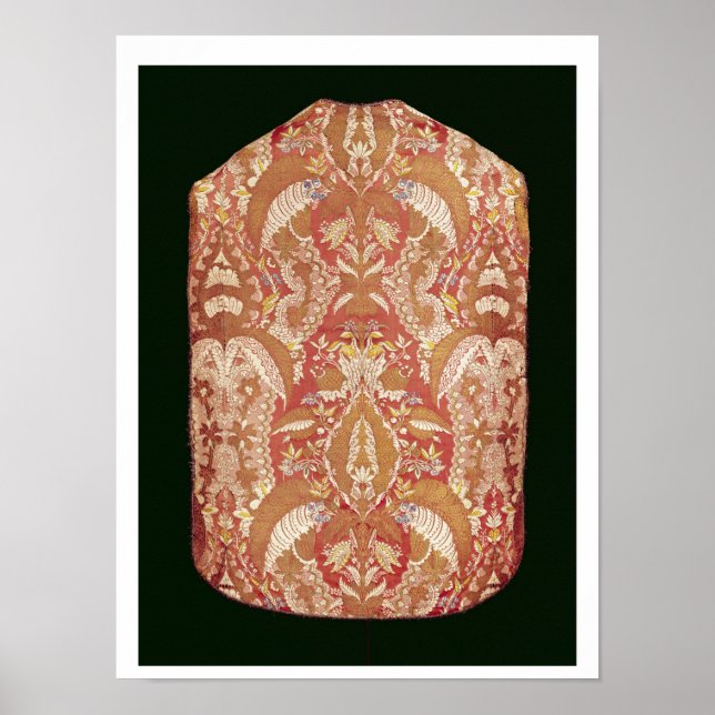 Chasuble, lace patterned silk, French, c.1720 Poster (Front)