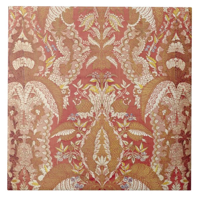 Chasuble, lace patterned silk, French, c.1720 Tile (Front)