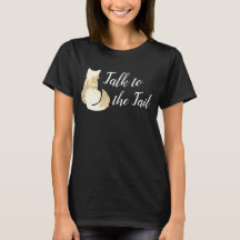 Chat Abstrait Jaune Doré Parle à la Queue T-Shirt