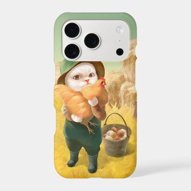 Chat adorable avec Hen à la ferme (Verso)