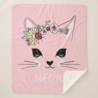 Chat adorable | Couverture de chat rose mignonne