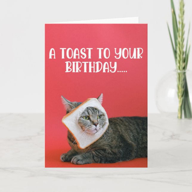 Chat amusant avec une carte de voeux pour l'annive (Devant)