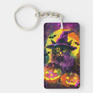 Chat angora turc effrayant Halloween Sorcière Citr