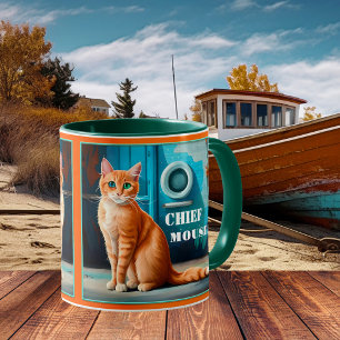 Chat Artistique Coloré Chat Nautique Bateau Mug