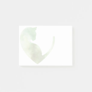 Chat au cœur - Post-it Notes Verts