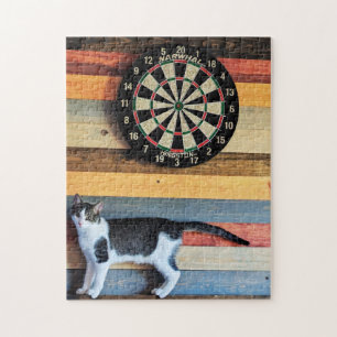 Chat au jeu de fléchettes Puzzle