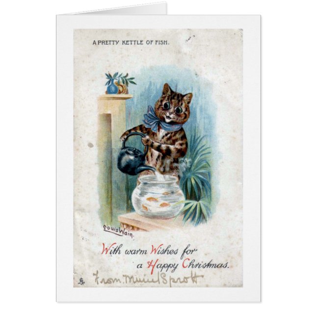 Chat avec bouilloire, Louis Wain (Devant)