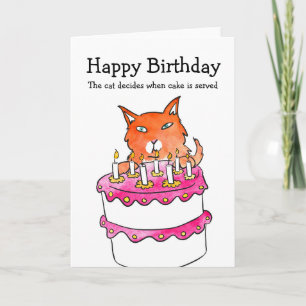 Chat avec carte à gâteau