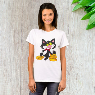Chat Avec De L'Argent T-shirt Femme