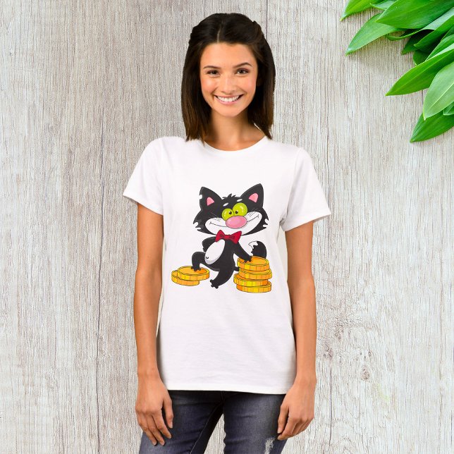 Chat Avec De L'Argent T-shirt Femme (Créateur téléchargé)