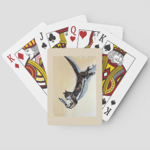 chat avec des cartes de jeu de poissons