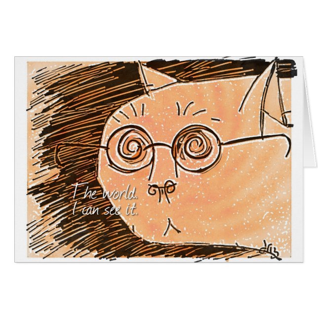 chat avec des lunettes (Devant horizontal)