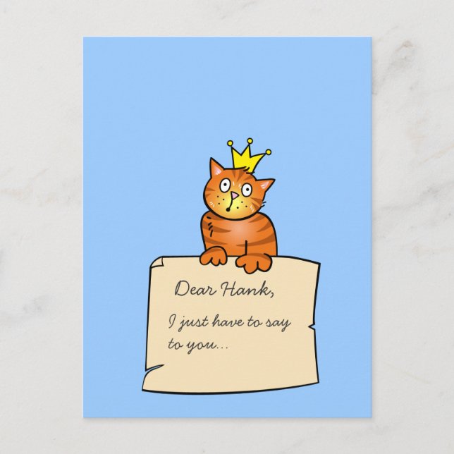 Chat avec lettre - Carte postale (Devant)