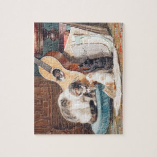 Chat avec musique Puzzle