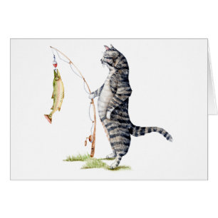 Chat avec poisson