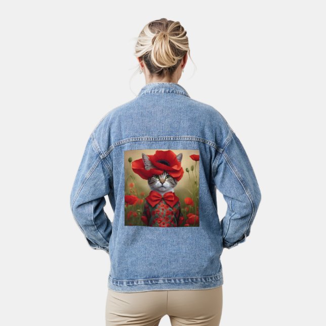 Chat avec une robe faite de coquelicot (Modèle)