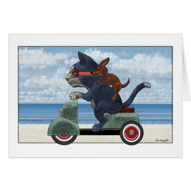 Chat avec Vespa card (Front Horizontal)