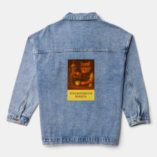 Chat Barista Denim Veste Steampunk