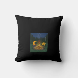 Chat Between The Moon Graphic Throw Pillow