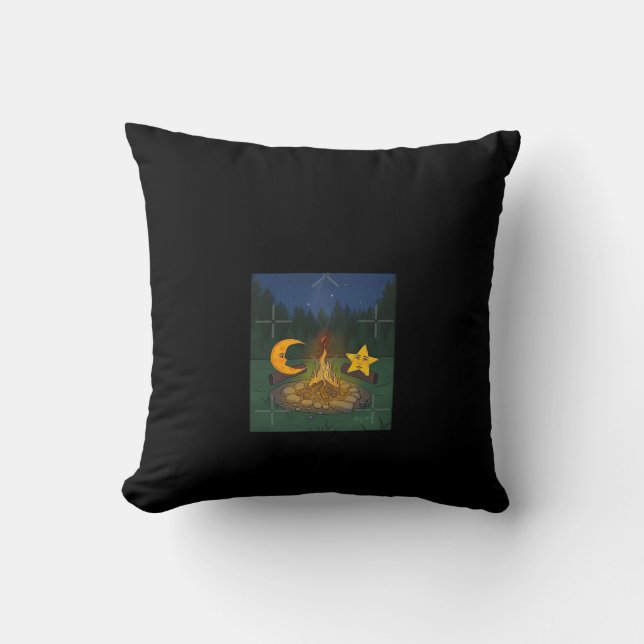 Chat Between The Moon Graphic Throw Pillow (Front)