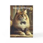 Chat bien habillé Bonne carte d'anniversaire