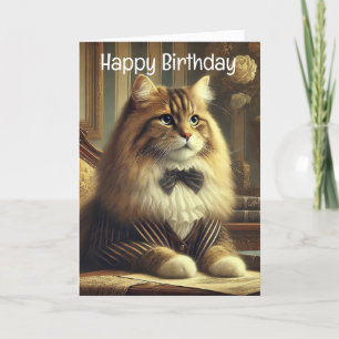 Chat bien habillé Bonne carte d'anniversaire