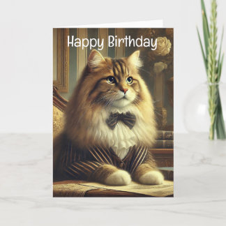 Chat bien habillé Bonne carte d'anniversaire