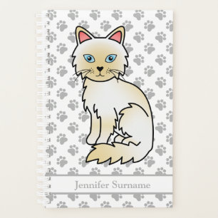 Chat Birman / Ragdoll Point Crème Et Pattes & Text