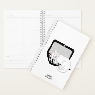 Chat Blanc Dormir Sur Ordinateur Portable Petit Pl