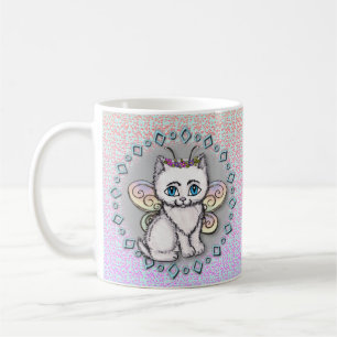 Chat blanc Fairy mug