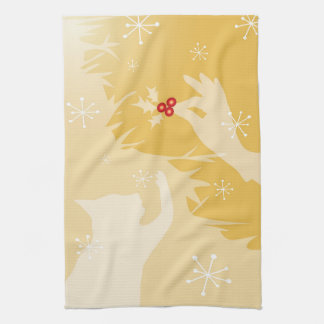 Chat blanc & Holly, or, torchon