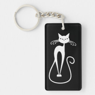 Chat blanc maigre fantaisiste