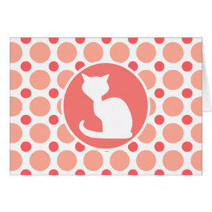 Chat blanc ; Pois rose et de corail
