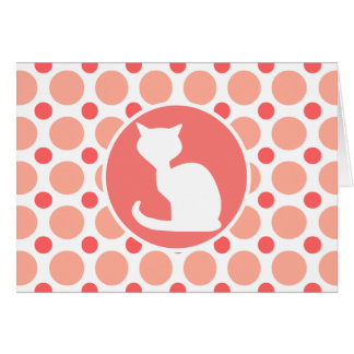 Chat blanc ; Pois rose et de corail