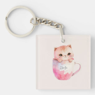 Chat blanc-rose mignonne dans une tasse de thé (2)