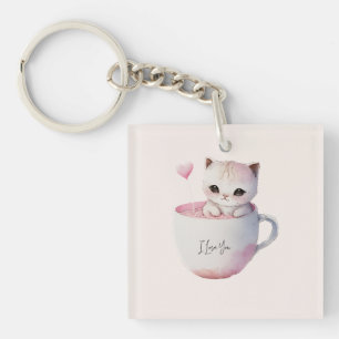 Chat blanc-rose mignonne dans une tasse de thé (4)