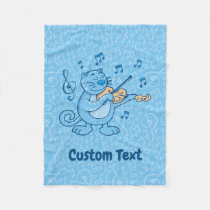 Chat bleu avec couverture en polaire violon