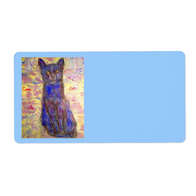 chat bleu cool (Devant)