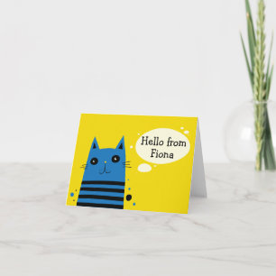 Chat bleu et jaune de style moderne d'amusement de